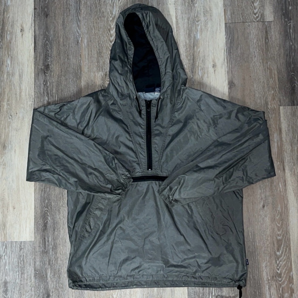 Gap Anorak 1990s Nylon Pullover Windbreaker Men L Olive Green Packable